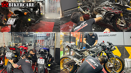 Rửa xe máy xe mô tô pkl chuyên nghiệp tại quận 11 cùng Bikercare