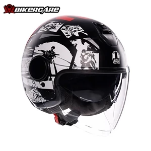 MŨ AGV ETERES - HISTORY MATT BLACK/WHITE/RED - 2024