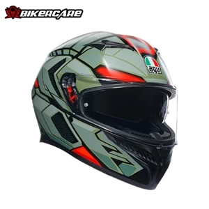 MŨ FULLFACE AGV K3 - DECEPT MATT BLACK/GREEN/RED - 2024