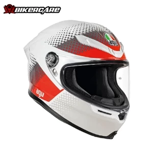 MŨ FULLFACE AGV K6 S - FISION PEARL WHITE/RED/GREY - 2024